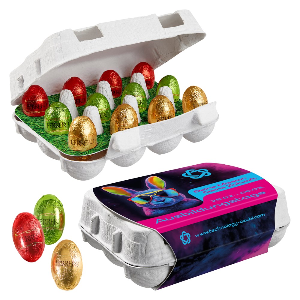 12er Ostereierkartonage mit Ferrero Küsschen Eiern
