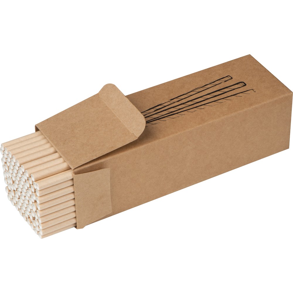 100er Set Trinkhalme aus Papier - Braun